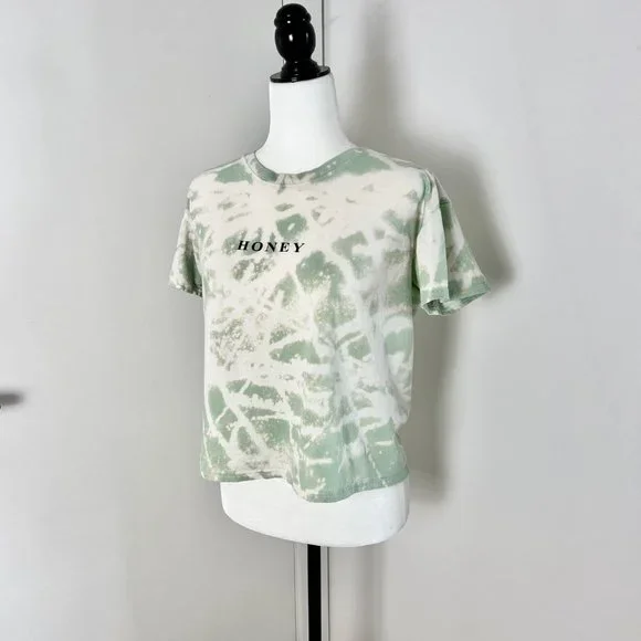 ✨Upcycled | NastyGal | Relaxed Honey Graphic T Shirt | Small Mint Green - Picture 6 of 12